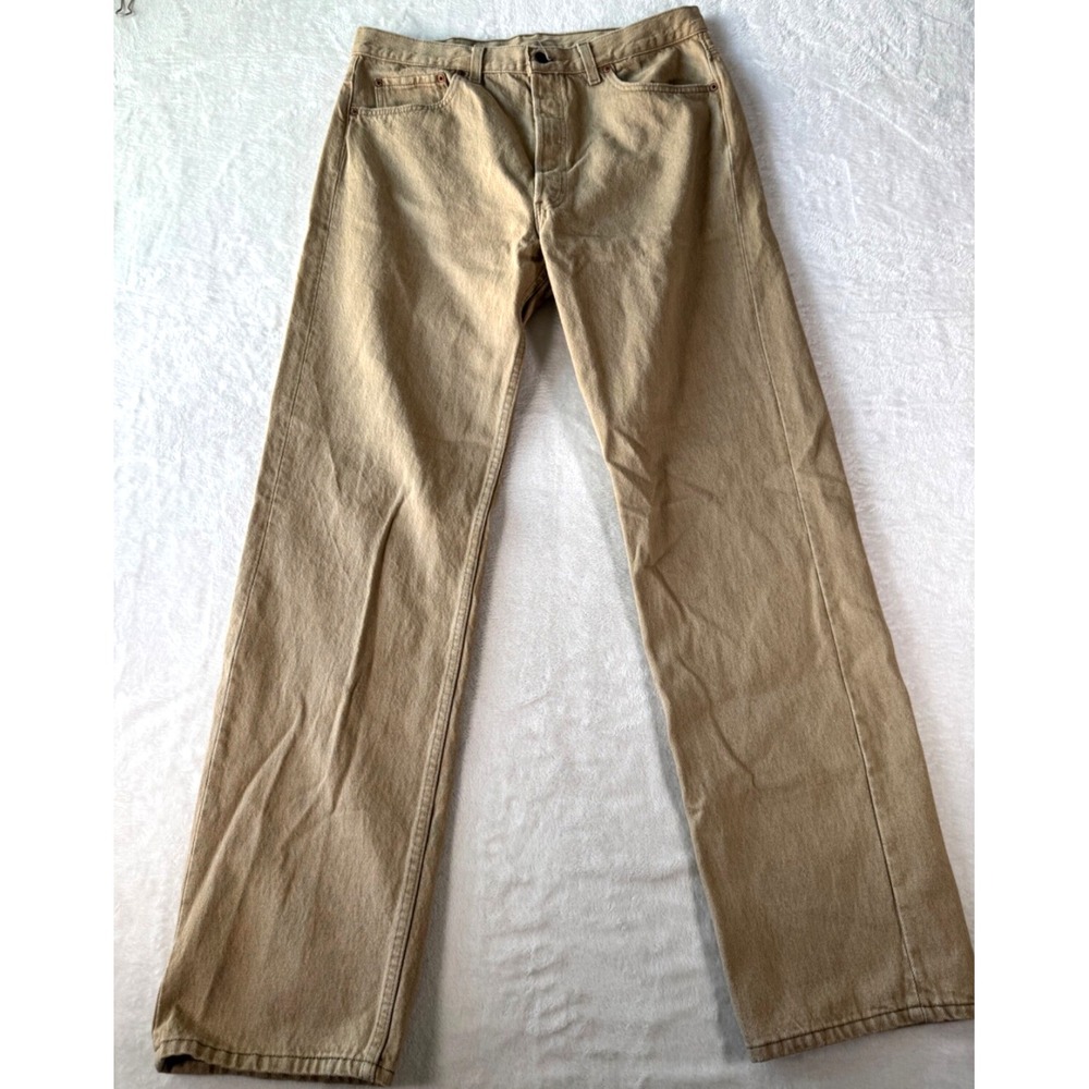 Levis 501 Vintage 92 USA Mens 38X34 (Fits 34x33) Beige‎ Tan Straight Button Fly